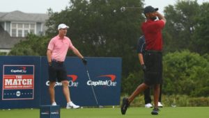 Tiger Woods and Peyton Manning at The Match