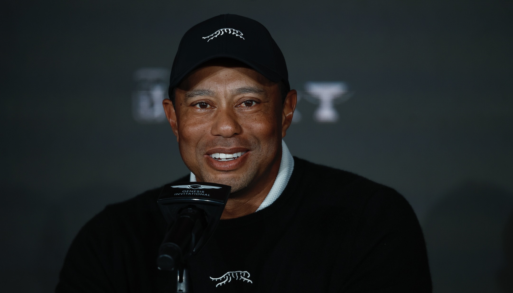 Tiger Woods presser 14 Feb 2024 Ronald Martinez Getty Images