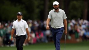 Xander Schauffele Scottie Scheffler 11 April 2024 Maddie Meyer Getty Images