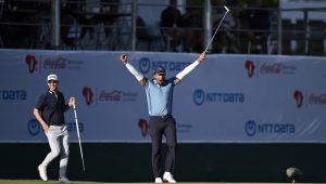 Akona Ndungane celebrtes Dimension Data Pro-Am Johan Rynners/Getty Images