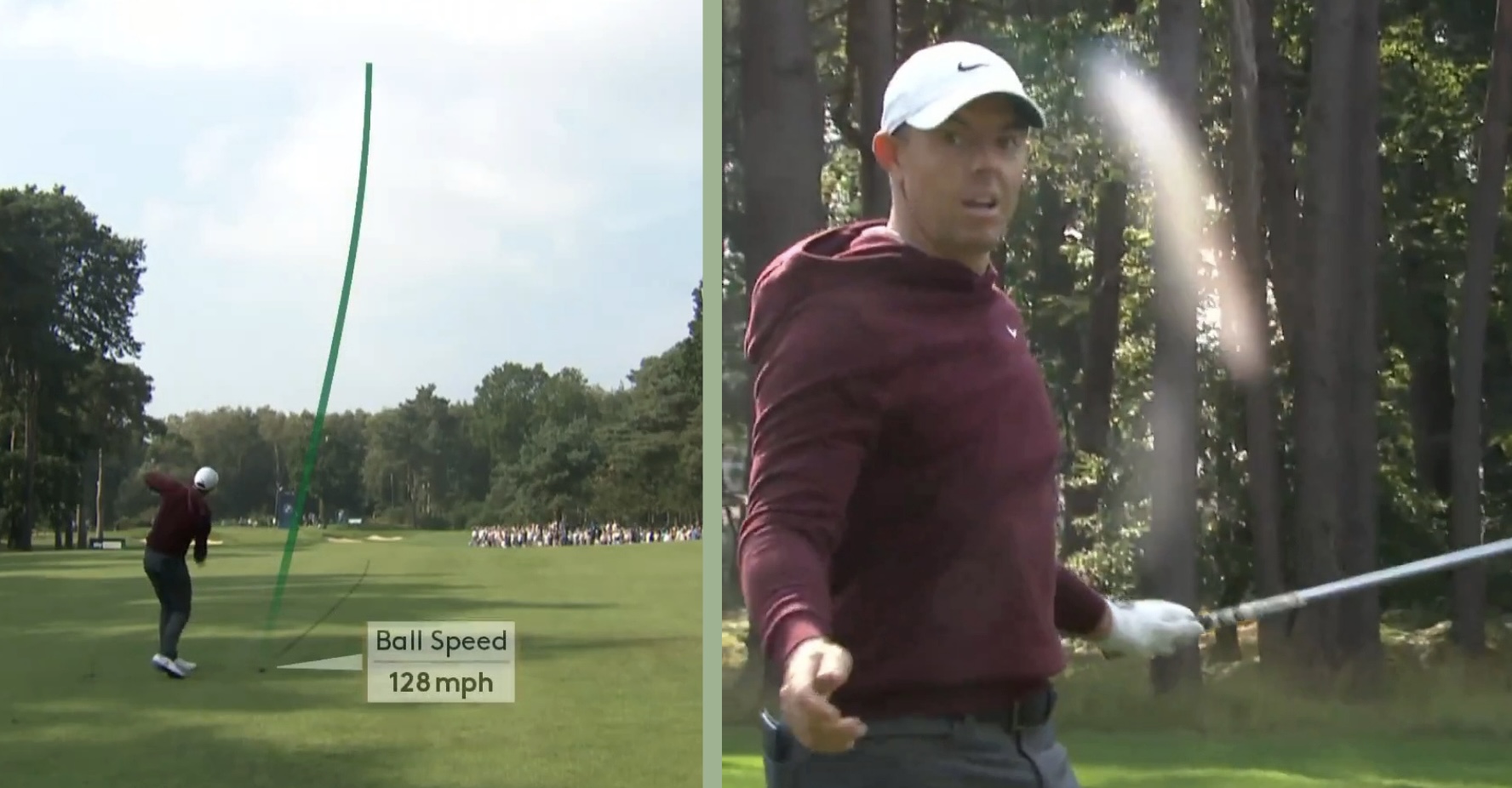 McIlroy’s clubhead flies down fairway