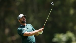 NAIROBI, KENYA - FEBRUARY 20: John Parry of England looks on following his second shot on the ninth hole on day one of the Magical Kenya Open 2025 at Muthaiga Golf Club on February 20, 2025 in Nairobi, Kenya. (Photo by Luke Walker/Getty Images)