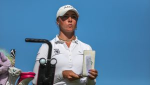 Cape Town, SOUTH AFRICA - April 1: Lucie Malchirand during round 3 of the Investec South African Ladies Open at Steenberg Golf Estate. EDITOR'S NOTE: For free editorial use. Not available for sale. No commercial usage. (Photo by Petri Oeschger/ Sunshine Ladies Tour)